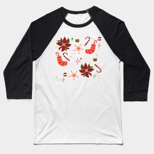 Medieval Christmas Aesthetic Retro Yule Decoration Pattern Baseball T-Shirt